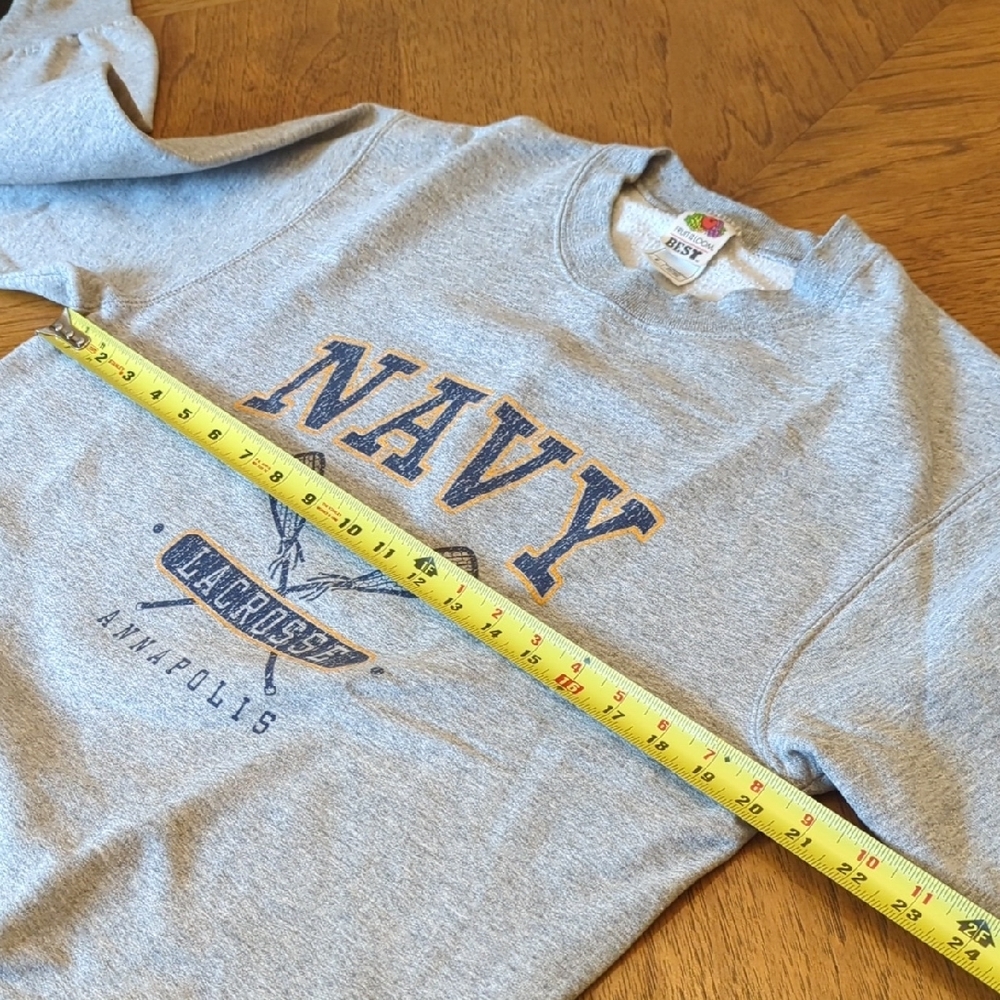 Gray Naval Academy Lacrosse Crewneck Sweatshirt - Picture 3 of 5